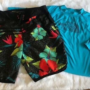 The north face Men swim shorts and rash guard m